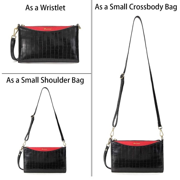 New Duomier Leather Shoulder Wrist Purse - Picture 5 of 8